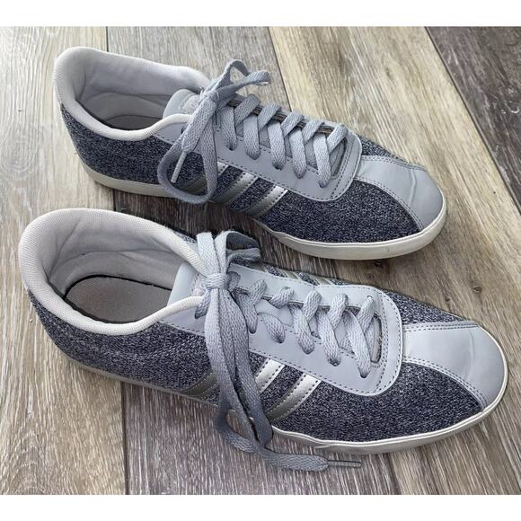 Adidas Courtset Women’s US Size 10 Heathered Gray White B74561 Sneaker Shoes - Picture 6 of 8